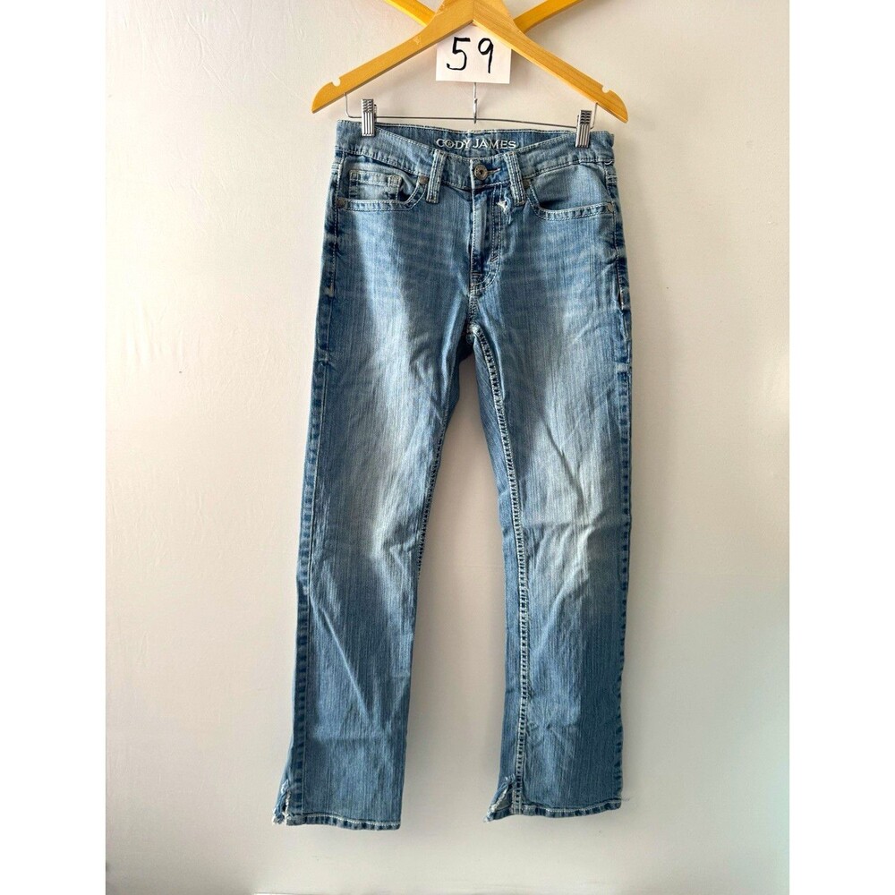 Cody James Men’s Light Wash Slim Straight Stretch Denim Jeans Mid Rise [30x32]